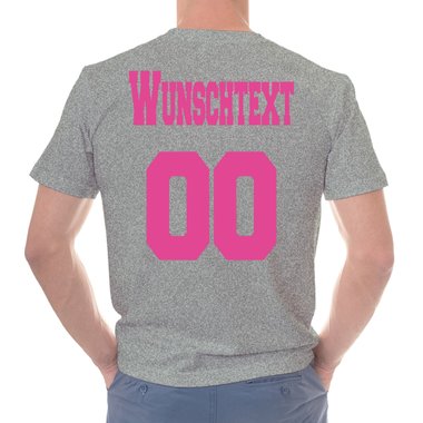 Personalisierbare Damen und Herren T-Shirts - Mit deinem Wunschtext und Nummer Damen V-Neck - dunkelgrau XS