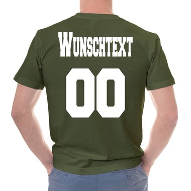 Personalisierbare Damen und Herren T-Shirts - Mit deinem Wunschtext und Nummer Damen V-Neck - dunkelgrau XS