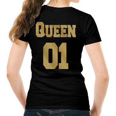 Personalisierbare Damen und Herren T-Shirts - Mit deinem Wunschtext und Nummer Damen V-Neck - dunkelgrau XS