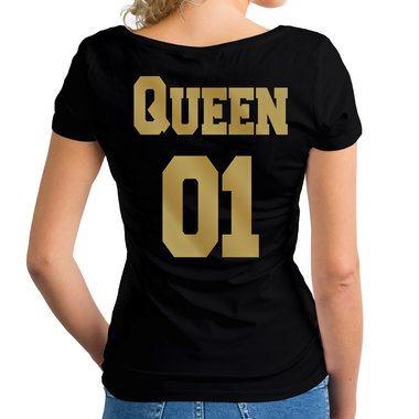 Personalisierbare Damen und Herren T-Shirts - Mit deinem Wunschtext und Nummer Damen V-Neck - dunkelgrau XS