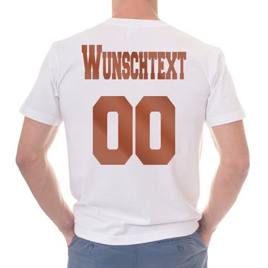 Personalisierbare Damen und Herren T-Shirts - Mit deinem Wunschtext und Nummer Herren Rundhals - weiss S