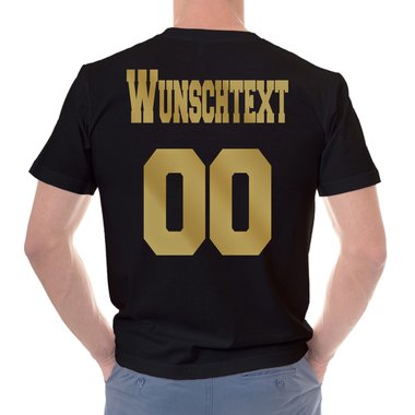 Personalisierbare Damen und Herren T-Shirts - Mit deinem Wunschtext und Nummer Herren Rundhals - weiss S