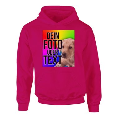 Designe deinen Damen, Herren oder Kinder Hoodie - Mit deinem individuellen Bild und Text!