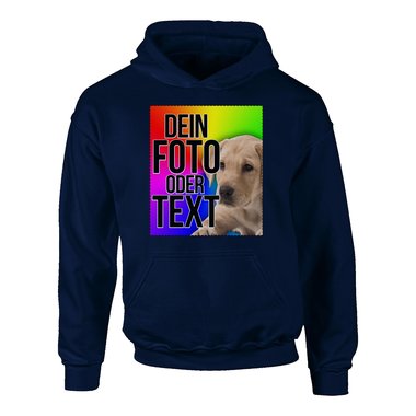 Designe deinen Damen, Herren oder Kinder Hoodie - Mit deinem individuellen Bild und Text!