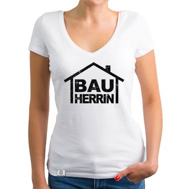 Damen Bauherrinnen Shirts - Rundhals und V-Neck - Glitzer