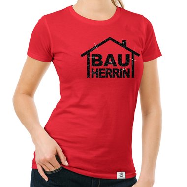 Damen Bauherrinnen Shirts - Rundhals und V-Neck - Glitzer Rundhals dunkelblau-goldglitzer S