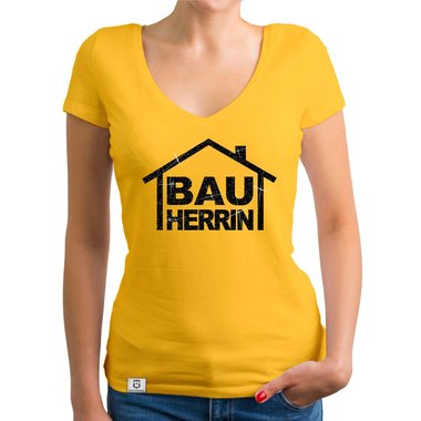 Damen Bauherrinnen Shirts - Rundhals und V-Neck - Glitzer V-Neck weiss-schwarzglitzer XXL