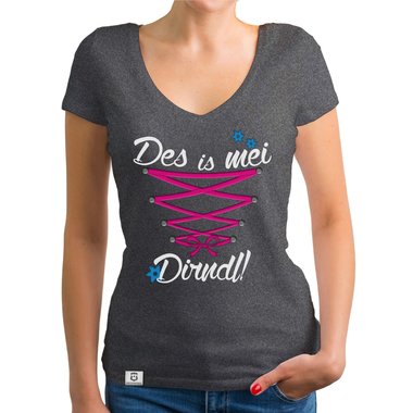 Damen Oktoberfest Shirts - Rundhals, U-Boot und V-Ausschnitt - Des is mei Dirndl!
