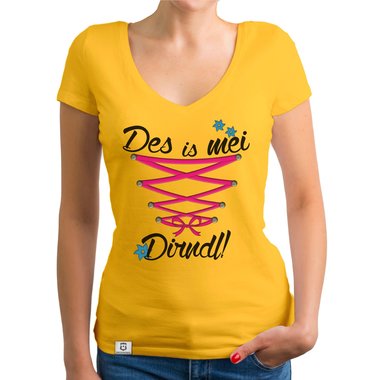 Damen Oktoberfest Shirts - Rundhals, U-Boot und V-Ausschnitt - Des is mei Dirndl!