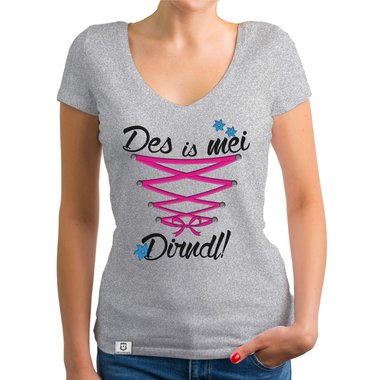 Damen Oktoberfest Shirts - Rundhals, U-Boot und V-Ausschnitt - Des is mei Dirndl!