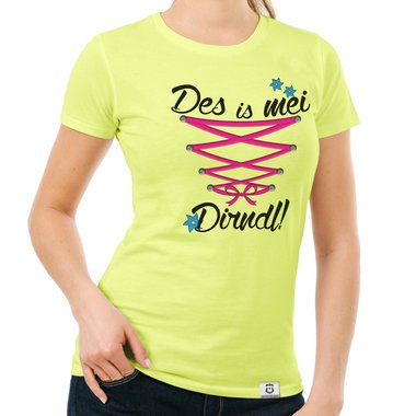 Damen Oktoberfest Shirts - Rundhals, U-Boot und V-Ausschnitt - Des is mei Dirndl!