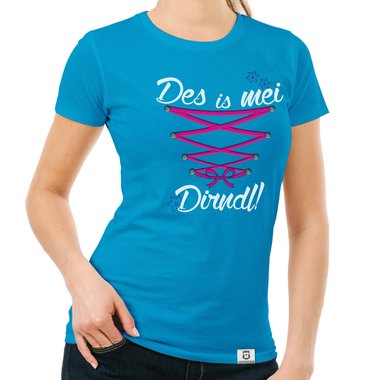 Damen Oktoberfest Shirts - Rundhals, U-Boot und V-Ausschnitt - Des is mei Dirndl!