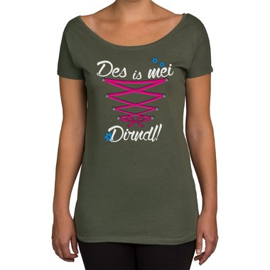 Damen Oktoberfest Shirts - Rundhals, U-Boot und V-Ausschnitt - Des is mei Dirndl!