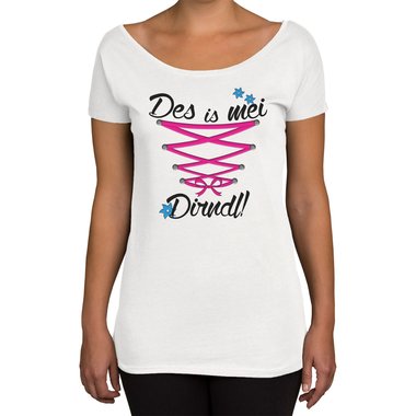 Damen Oktoberfest Shirts - Rundhals, U-Boot und V-Ausschnitt - Des is mei Dirndl!