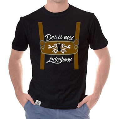 Herren Oktoberfest T-Shirts - Des is mei Lederhosn! - Mnner Shirt mit Rundhals- und V-Ausschnitt