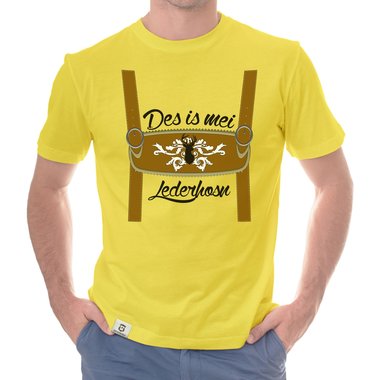 Herren Oktoberfest T-Shirts - Des is mei Lederhosn! - Männer Shirt mit Rundhals- und V-Ausschnitt