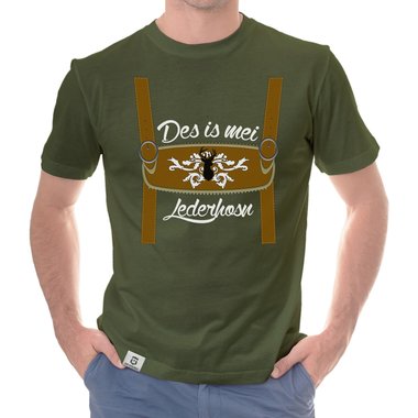 Herren Oktoberfest T-Shirts - Des is mei Lederhosn! - Männer Shirt mit Rundhals- und V-Ausschnitt