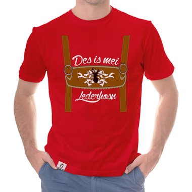 Herren Oktoberfest T-Shirts - Des is mei Lederhosn! - Mnner Shirt mit Rundhals- und V-Ausschnitt