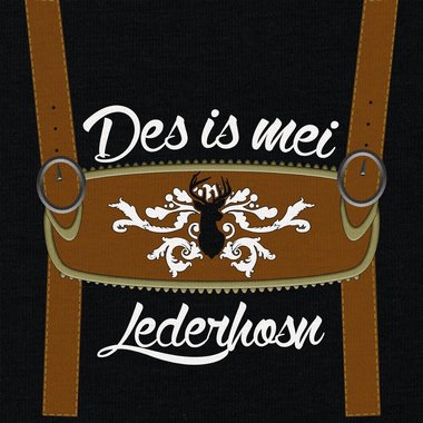 Herren Oktoberfest T-Shirts - Des is mei Lederhosn! - Mnner Shirt mit Rundhals- und V-Ausschnitt V-Neck dunkelblau-weiss XXXL