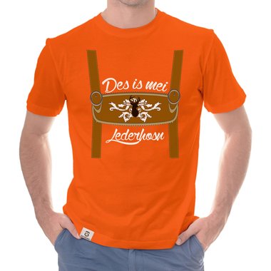 Herren Oktoberfest T-Shirts - Des is mei Lederhosn! - Mnner Shirt mit Rundhals- und V-Ausschnitt V-Neck dunkelblau-weiss XXXL