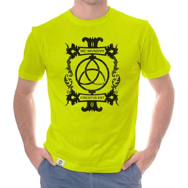 Herren T-Shirt - Sic mundus creatus est weiss-schwarz 5XL