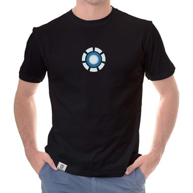 Herren T-Shirts - Mit whlbaren Gaming, Film & Serien Motiven Arc-Reactor-Riss S