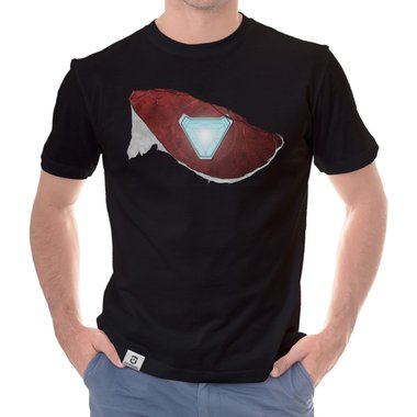 Herren T-Shirts - Mit whlbaren Gaming, Film & Serien Motiven Arc-Reactor-Riss S