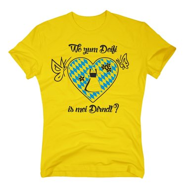 T-Shirt Oktoberfest Wo zum Deifi is mei Dirndl?