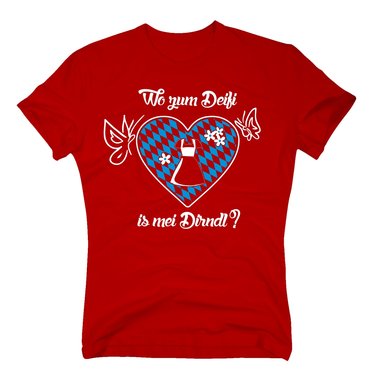 T-Shirt Oktoberfest Wo zum Deifi is mei Dirndl?