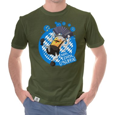 Oktoberfest T-Shirts - Oans, Zwoa, Gsuffa! - Herren & Damen Outfit Herren dunkelblau S
