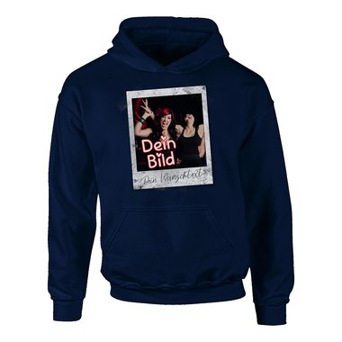 Designe deinen Hoodie - Herren, Damen & Kinder - Dein Bild in coolen Rahmen - Geschenk fr Familien, Freunde und Prchen Damen fuchsia-Polaroid XS