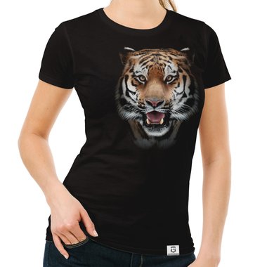 Stylisches Tiger-Shirt - Fr Kinder, Damen und Herren - Baumwolle in verschiedenen Gren Damen Rundhals XS