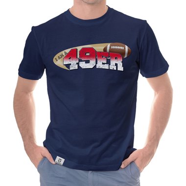 Herren American Football Fan-Shirt-Kollektion - I am a Patriot/Packer/Vike/Eagle und viele mehr - Deine Wunschmannschaft dunkelblau-49er S