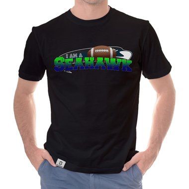 Herren American Football Fan-Shirt-Kollektion - I am a Patriot/Packer/Vike/Eagle und viele mehr - Deine Wunschmannschaft dunkelblau-49er S
