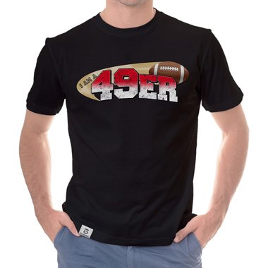 Herren American Football Fan-Shirt-Kollektion - I am a Patriot/Packer/Vike/Eagle und viele mehr - Deine Wunschmannschaft dunkelblau-49er S