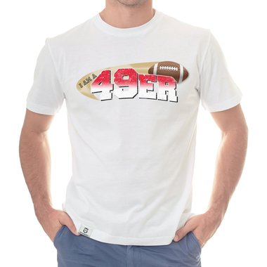 Herren American Football Fan-Shirt-Kollektion - I am a Patriot/Packer/Vike/Eagle und viele mehr - Deine Wunschmannschaft dunkelblau-49er S