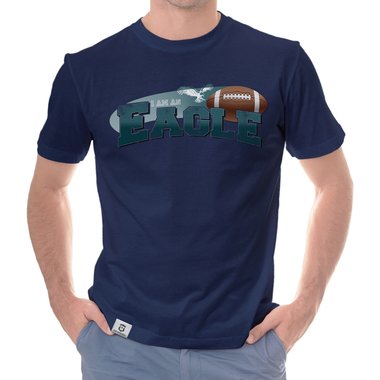 Herren American Football Fan-Shirt-Kollektion - I am a Patriot/Packer/Vike/Eagle und viele mehr - Deine Wunschmannschaft dunkelblau-49er S