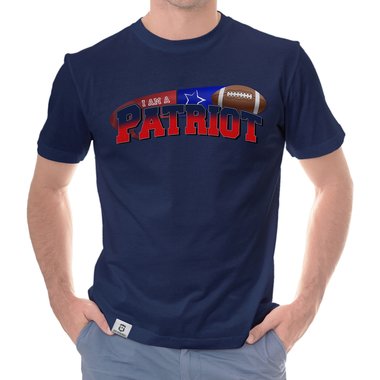 Herren American Football Fan-Shirt-Kollektion - I am a Patriot/Packer/Vike/Eagle und viele mehr - Deine Wunschmannschaft dunkelblau-49er S