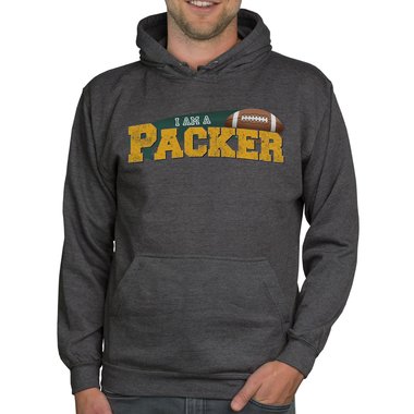 American Football Herren Hoodie - I am a Patriot/Packer und viele weitere Mannschaften - Whle dein Lieblings-Football-Team! dunkelgrau-49er XS
