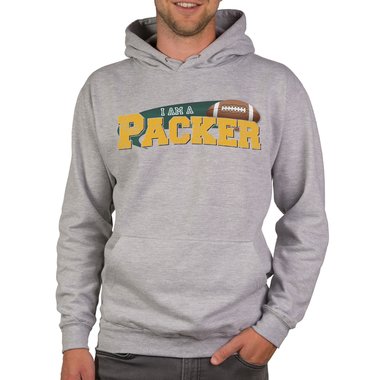American Football Herren Hoodie - I am a Patriot/Packer und viele weitere Mannschaften - Whle dein Lieblings-Football-Team! dunkelgrau-49er XS