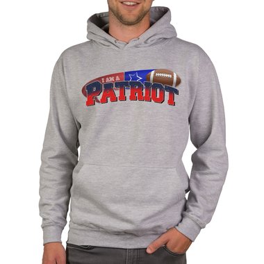 American Football Herren Hoodie - I am a Patriot/Packer und viele weitere Mannschaften - Whle dein Lieblings-Football-Team! dunkelgrau-49er XS