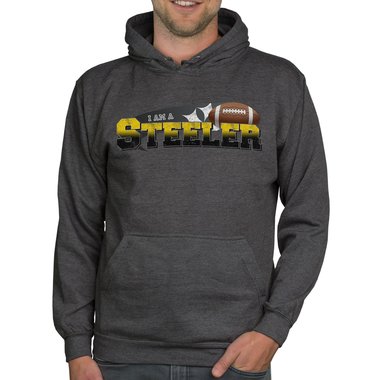American Football Herren Hoodie - I am a Patriot/Packer und viele weitere Mannschaften - Whle dein Lieblings-Football-Team! dunkelgrau-49er XS