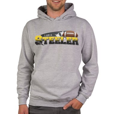 American Football Herren Hoodie - I am a Patriot/Packer und viele weitere Mannschaften - Whle dein Lieblings-Football-Team! dunkelgrau-49er XS