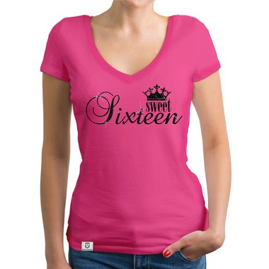 Damen T-Shirts - V-Ausschnitt & Rundhals - Sweet Sixteen - Glitzer