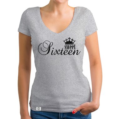 Damen T-Shirts - V-Ausschnitt & Rundhals - Sweet Sixteen - Glitzer