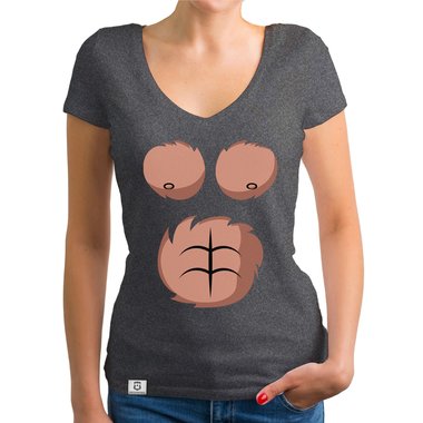 Karneval & Faschings T-Shirts - Affen Kostm - Damen, Herren und Kinder weiss-Kinder 152-164