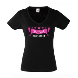 Damen T-Shirt Braut Security Junggesellenabschied...