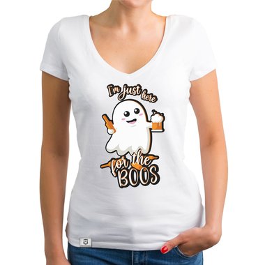 Halloween Party T-Shirts - Im just here for the Boos - Damen und Herren Shirt weiss-Herren 5XL