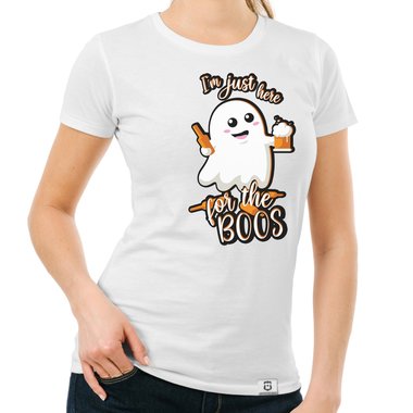 Halloween Party T-Shirts - Im just here for the Boos - Damen und Herren Shirt weiss-Herren 5XL