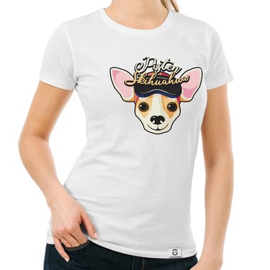 Damen Ski-Urlaubs Kollektion - Pisten Skihuahua - T-Shirts & Long Hoodie fuchsia-Long-Hoodie XS